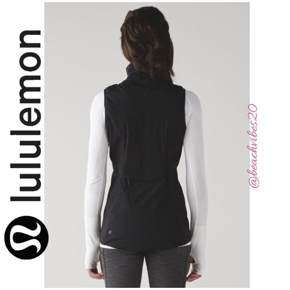 LULULEMON ATHLETICA Run For Cold Vest Black 6 EUC - Picture 3 of 9